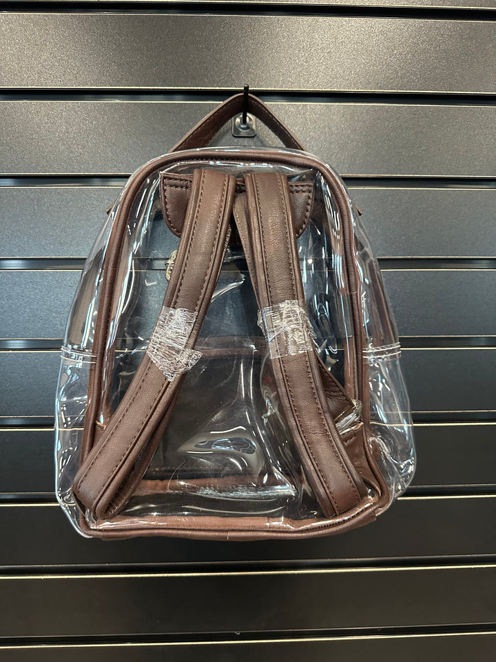 Clear Stadium Backpack w/ Leather Pouch