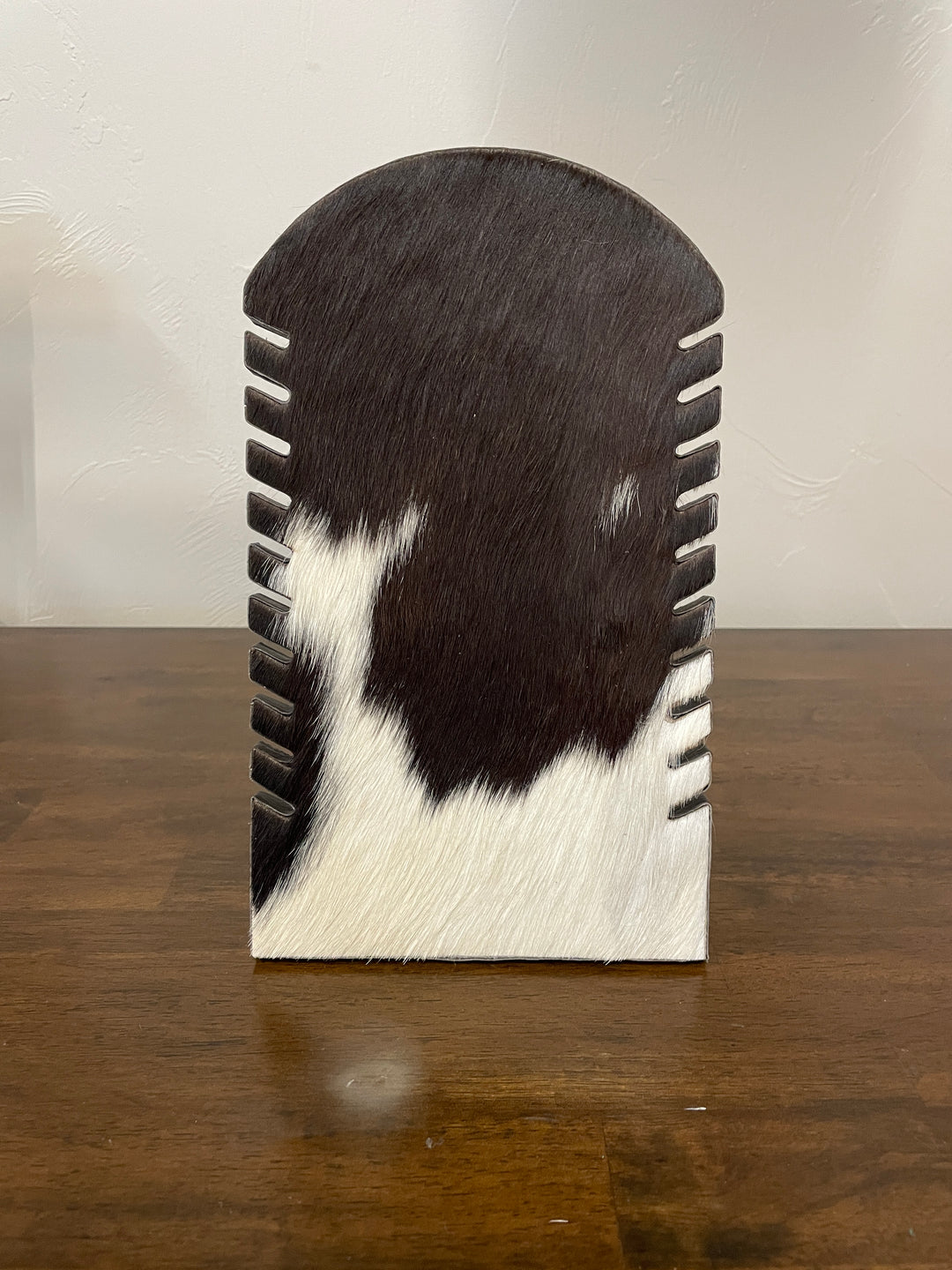Cowhide Necklace Display- Brown/White