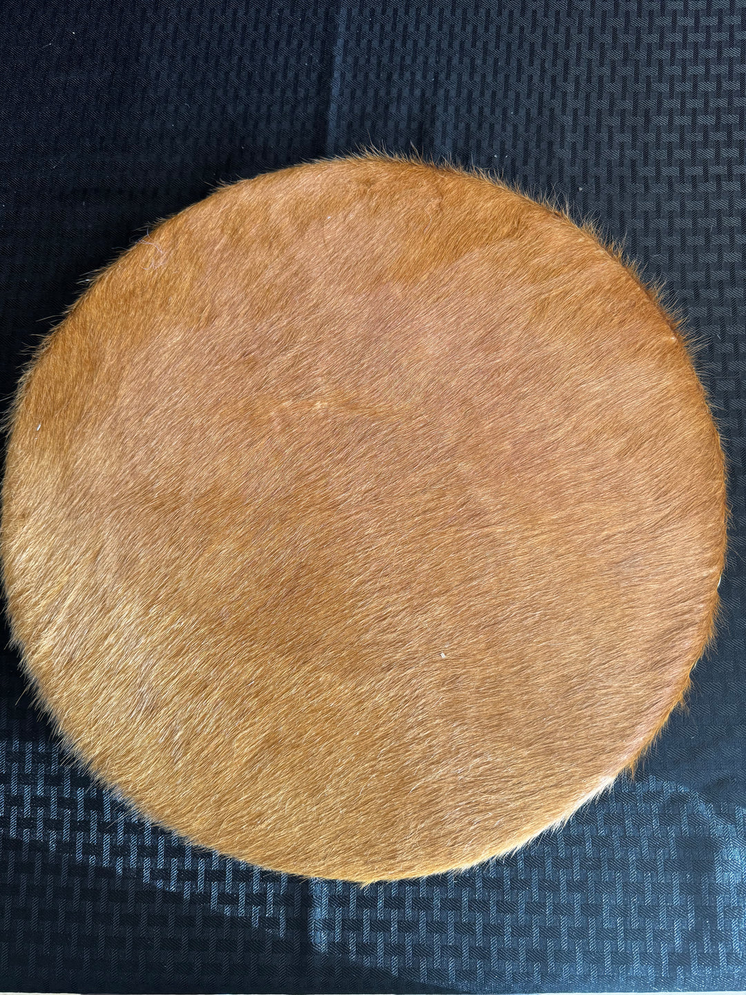 Lazy Susan- Solid Tan Cowhide