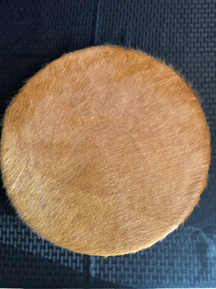 Lazy Susan- Solid Tan Cowhide