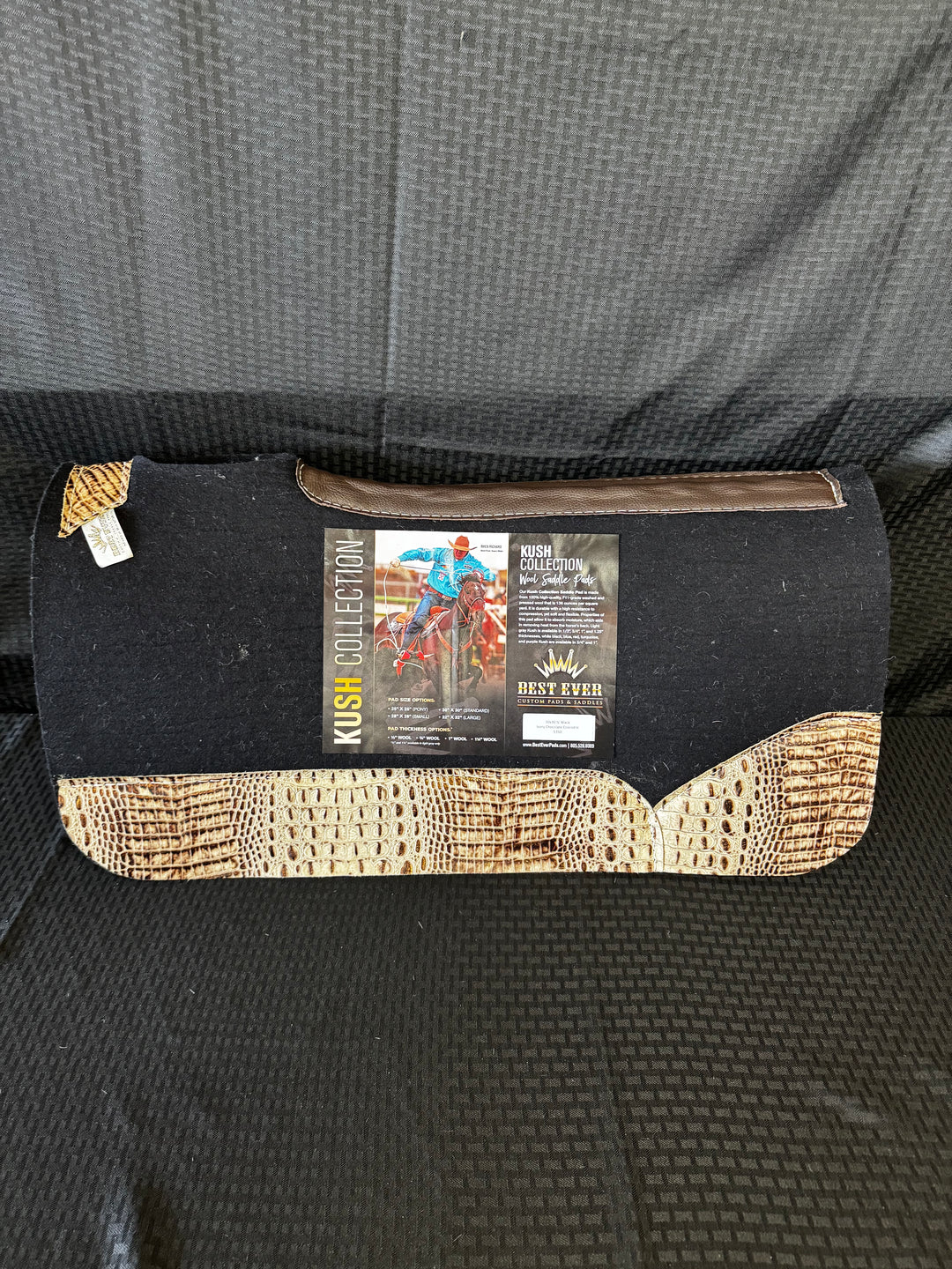 Best Ever 30x30 3/4" Black w/ Ivory Chocolate Crocodile