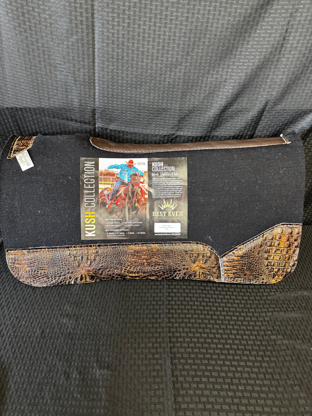 Best Ever 30x30 1" Black w/ Copper Brown Crocodile