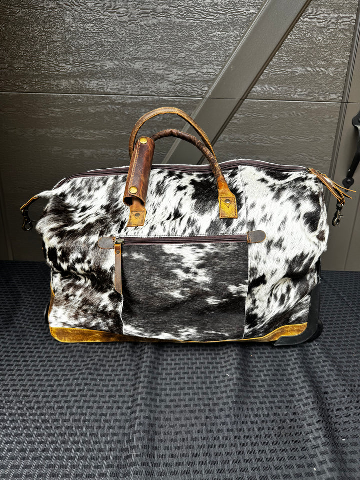 Cowhide Duffle Bag On Wheels