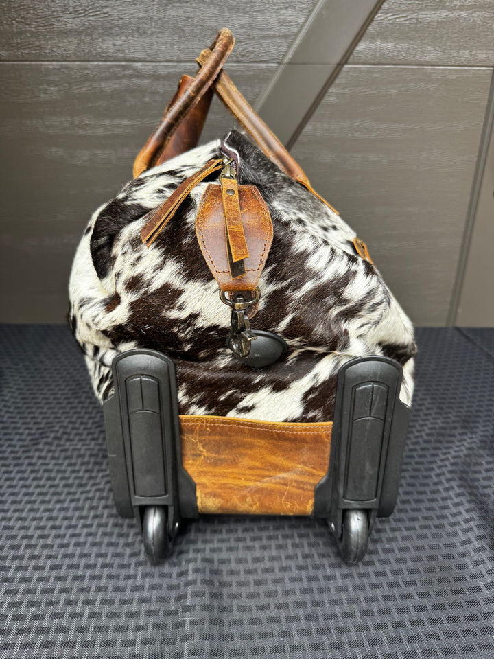 Cowhide Duffle Bag On Wheels