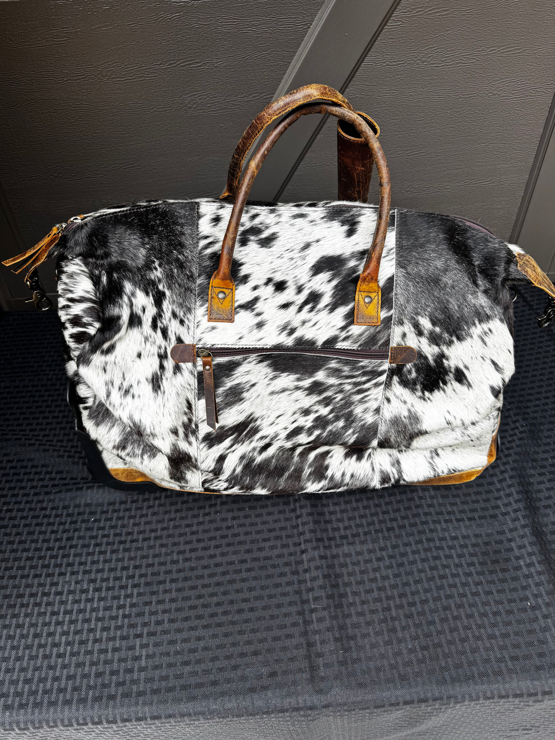 Cowhide Duffle Bag On Wheels