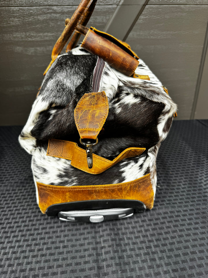 Cowhide Duffle Bag On Wheels