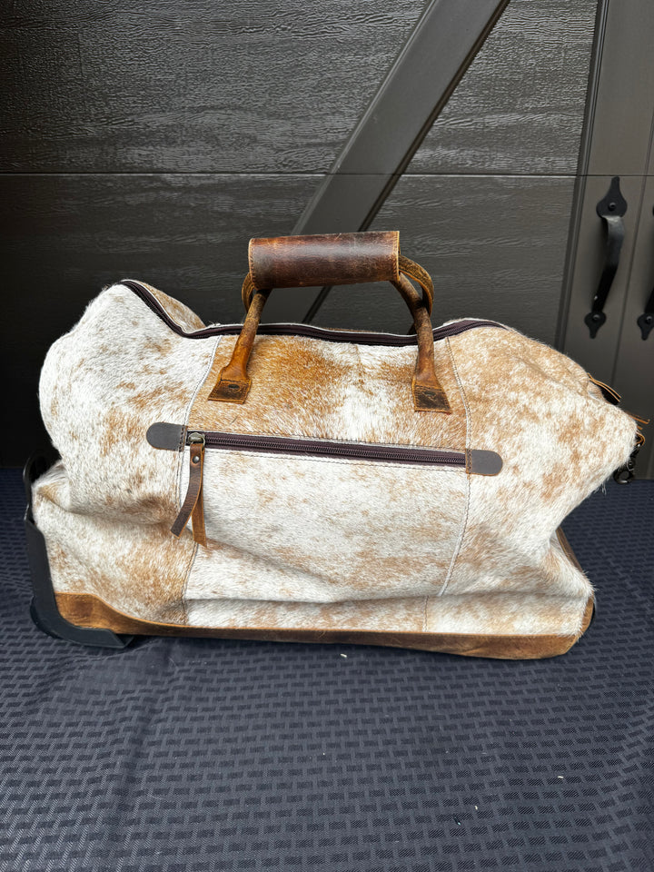 Cowhide Duffle Bag On Wheels