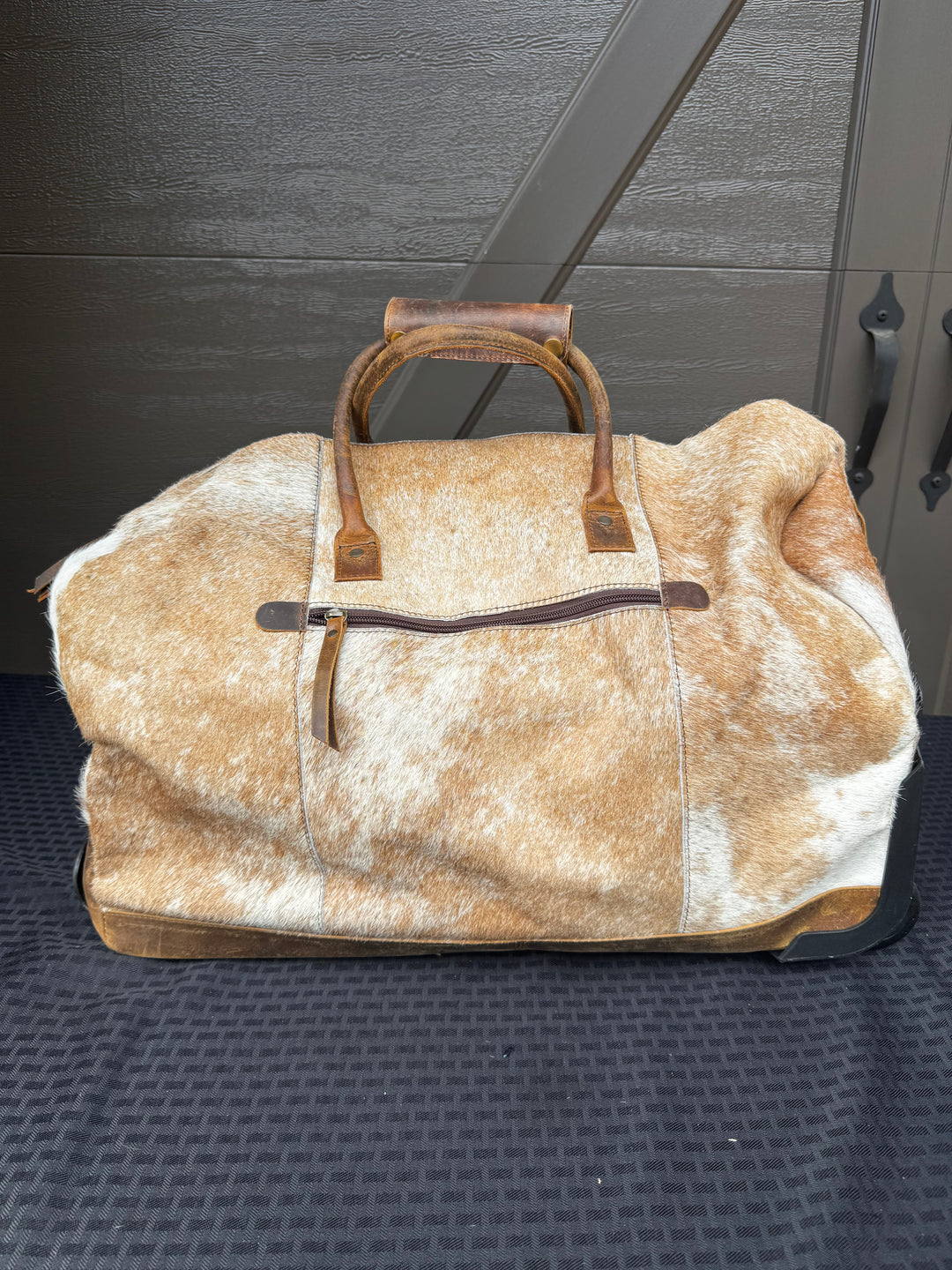 Cowhide Duffle Bag On Wheels