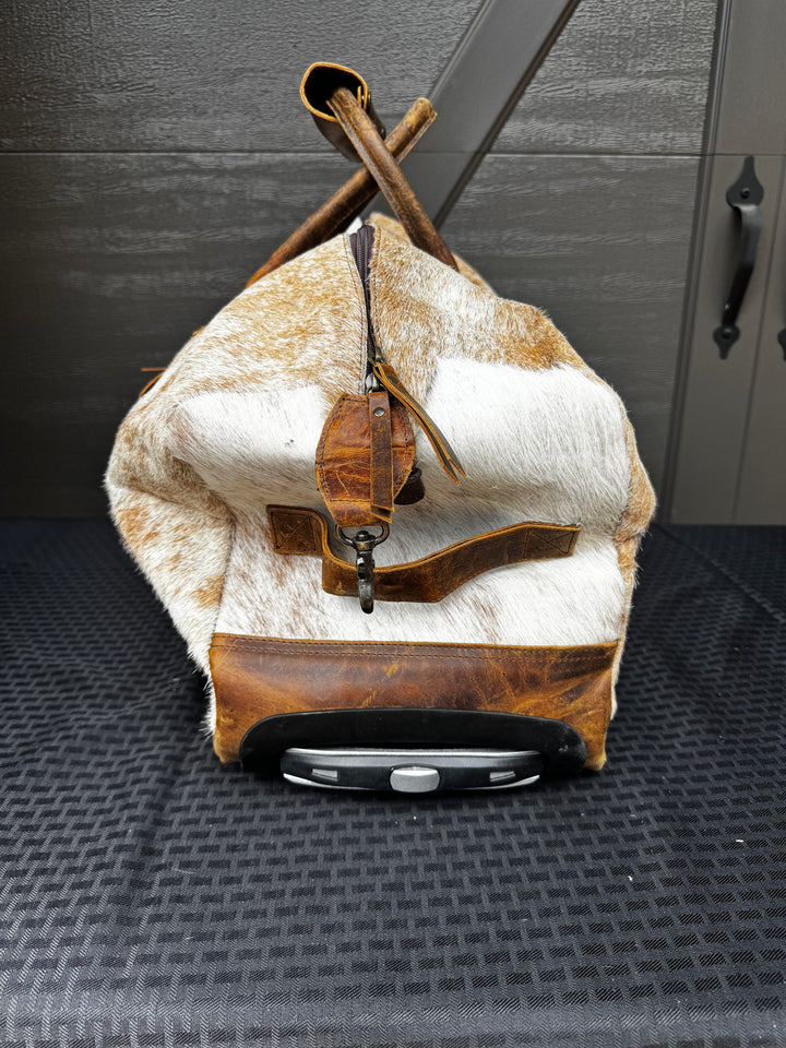 Cowhide Duffle Bag On Wheels