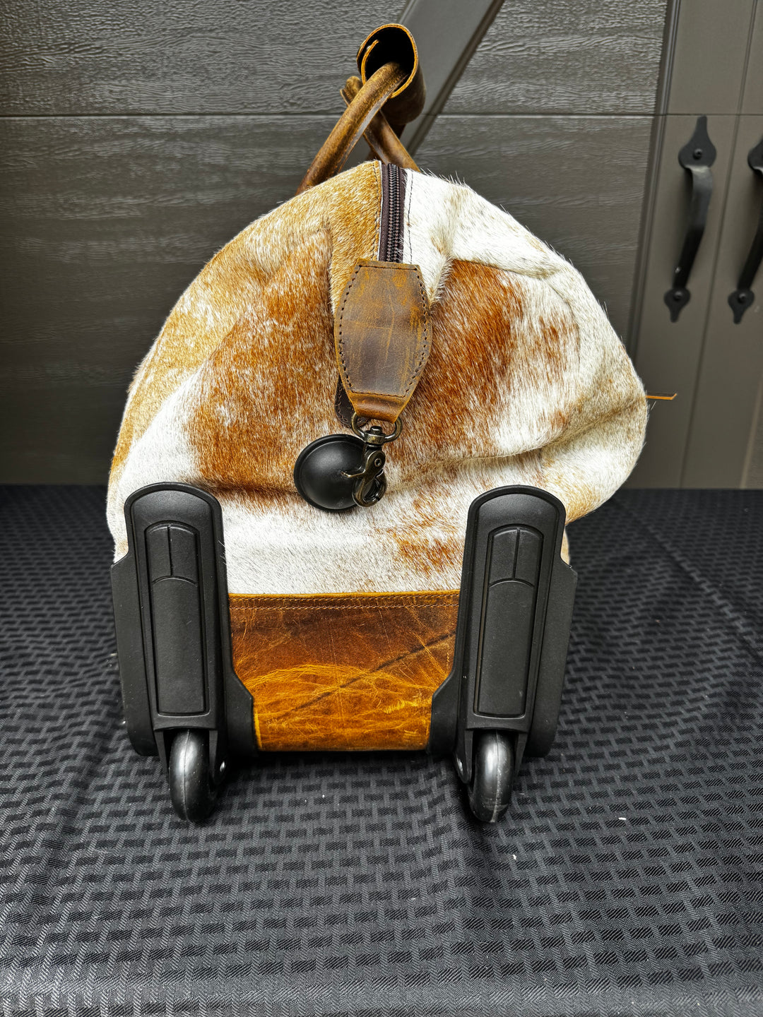 Cowhide Duffle Bag On Wheels