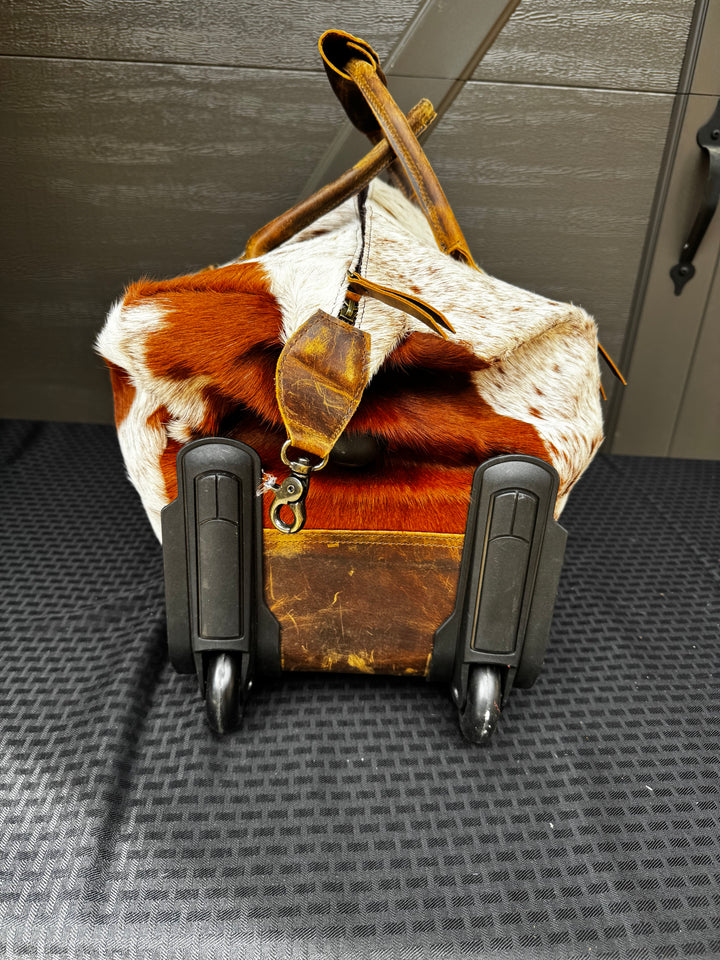 Cowhide Duffle Bag On Wheels