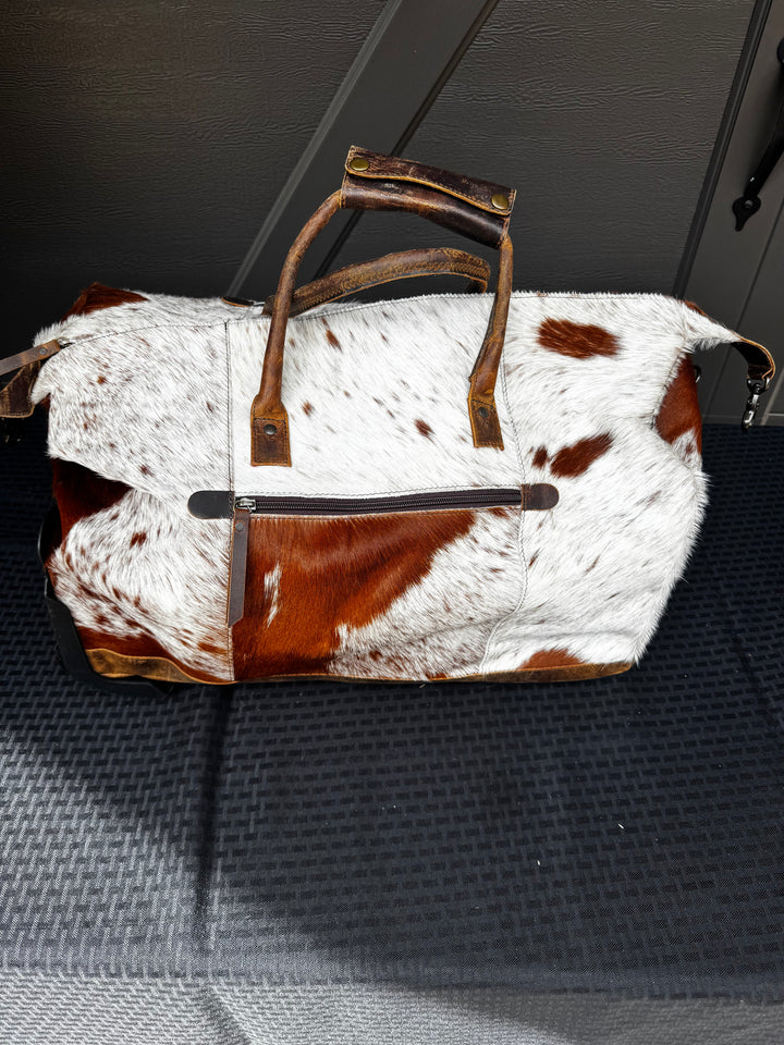 Cowhide Duffle Bag On Wheels