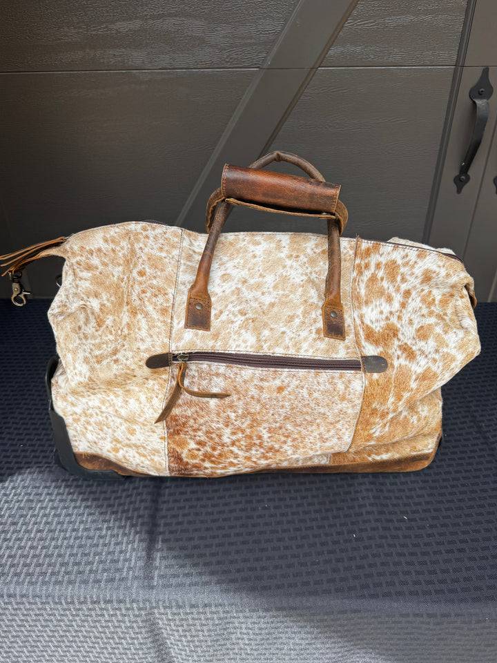 Cowhide Duffle Bag On Wheels