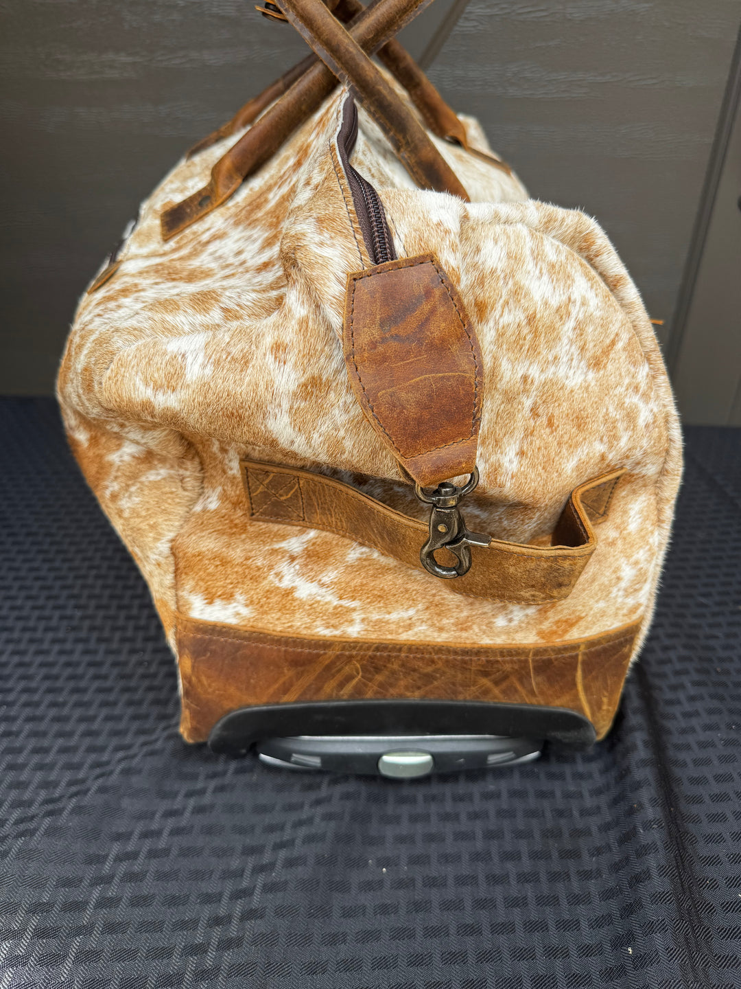 Cowhide Duffle Bag On Wheels