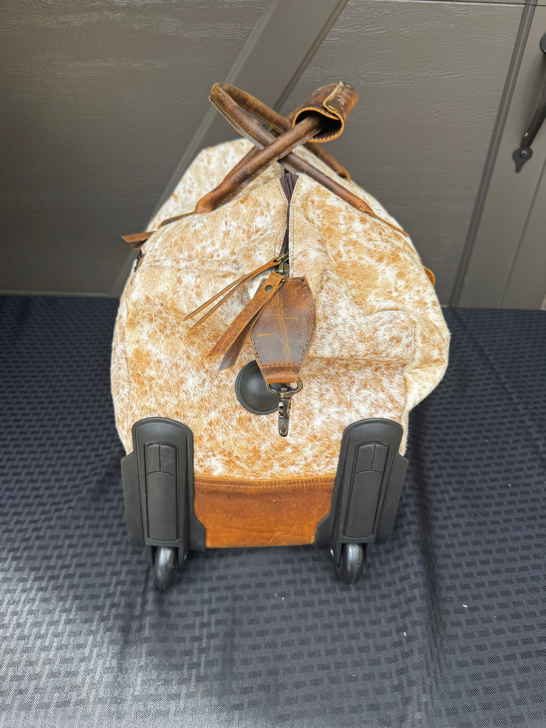 Cowhide Duffle Bag On Wheels