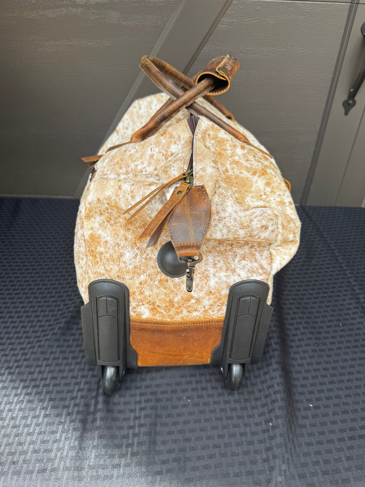Cowhide Duffle Bag On Wheels
