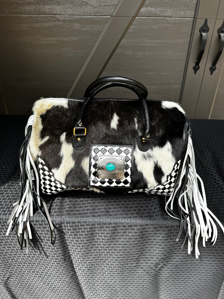 Soft Speedy Cowhide Checkered Duffle
