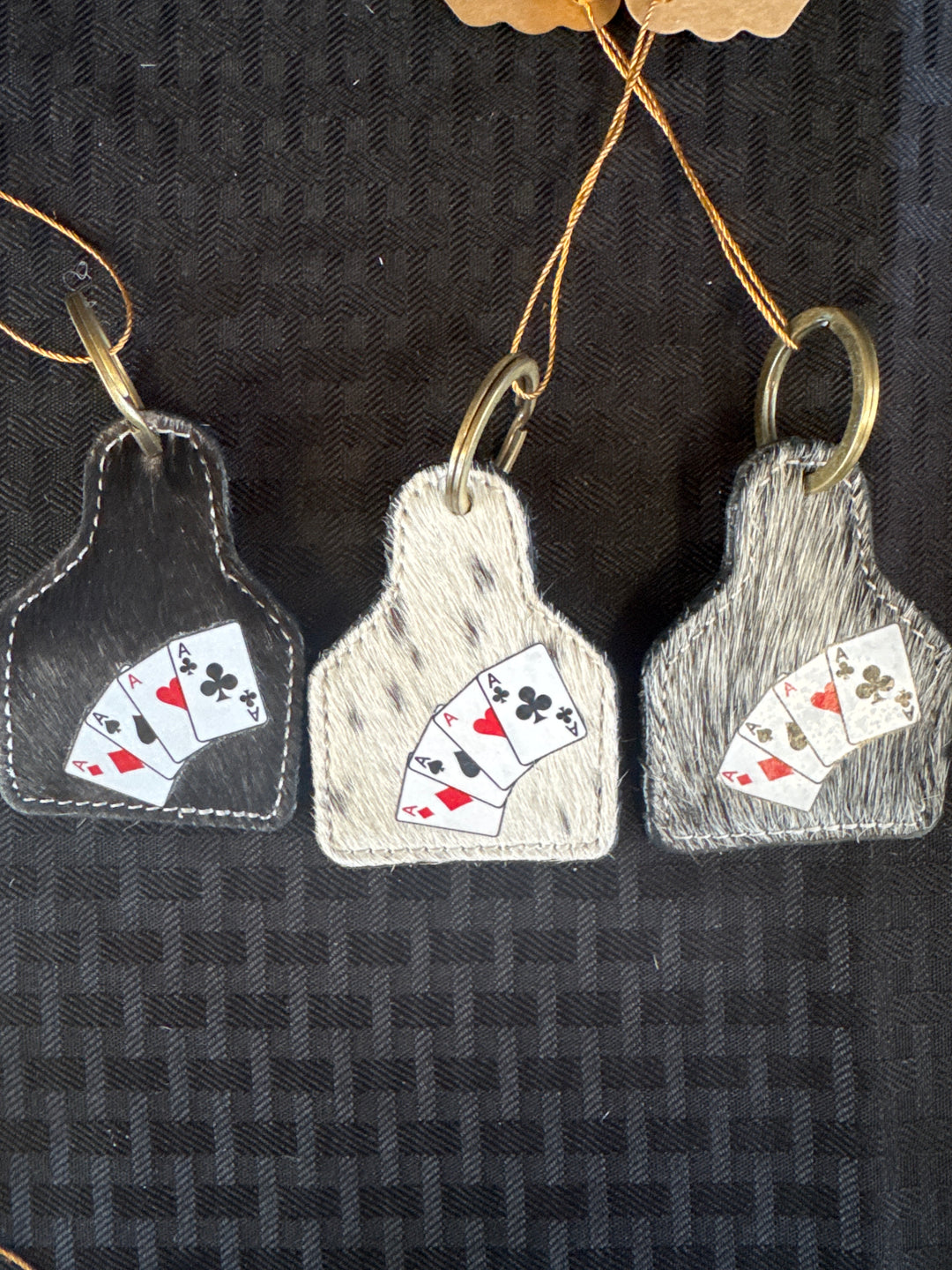 Four Aces Cowhide Key Chain Assorted