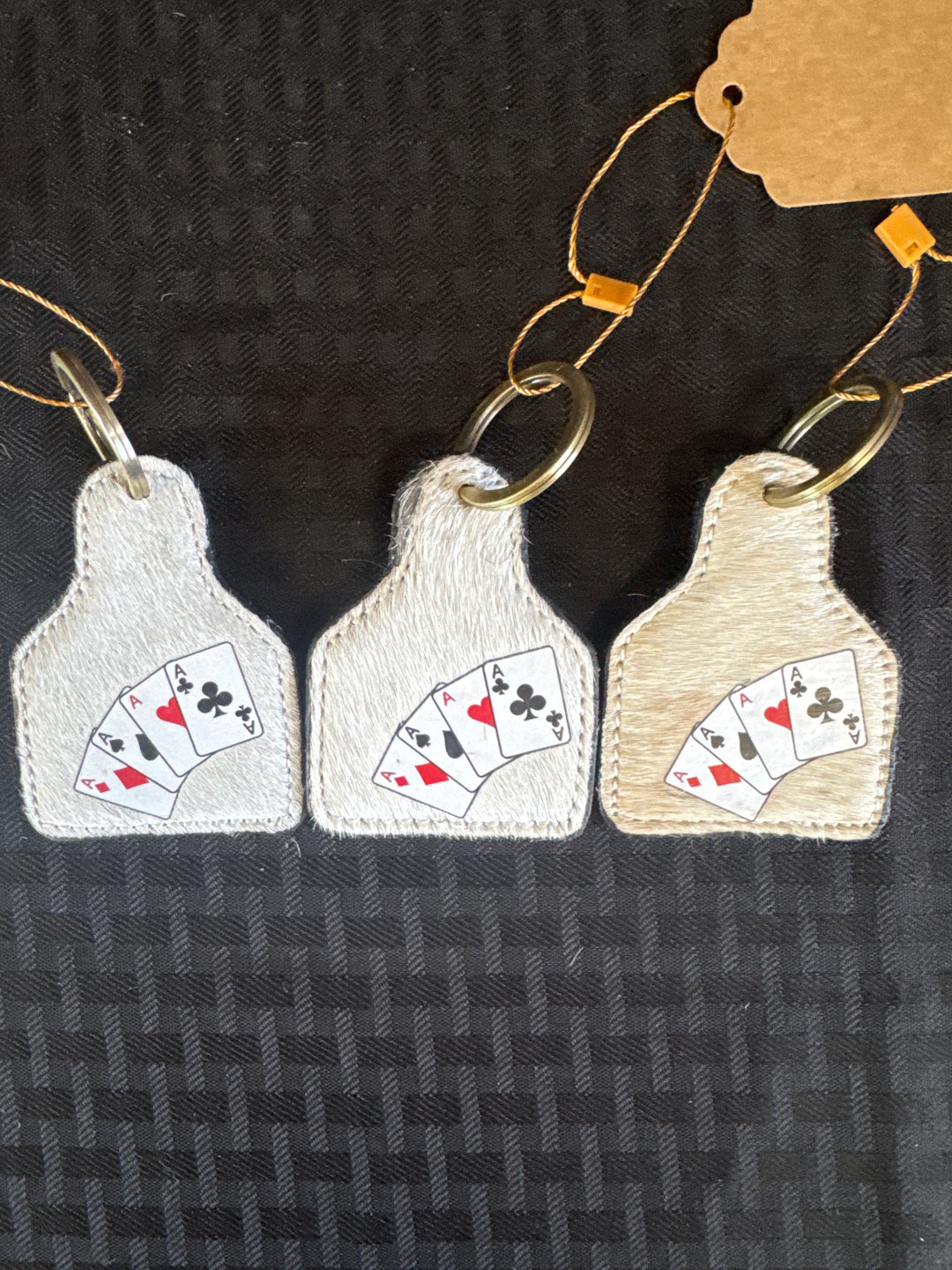 Four Aces Cowhide Key Chain Assorted