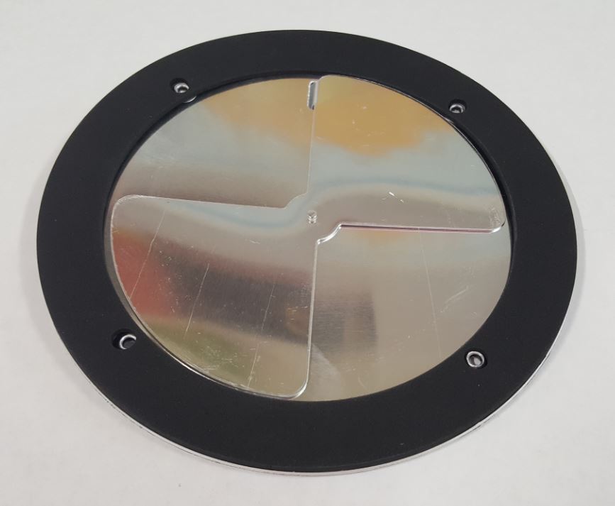 Round Aluminum Butterfly Vent back side shown closed with gasket