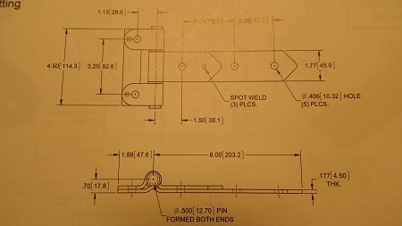 8" Strap Hinge, Diagram