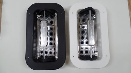 View from inside the trailer, with the trim installed