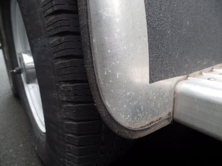 No rivet or screw used to secure the end here, but fender trim stays put.