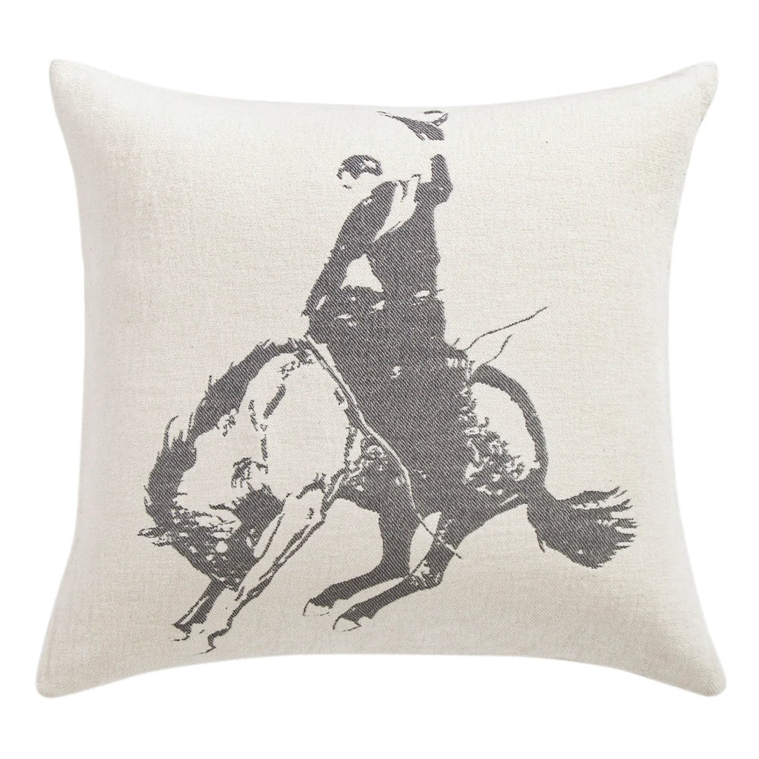 Bucking Bronco Chenille Jacquard Pillow
