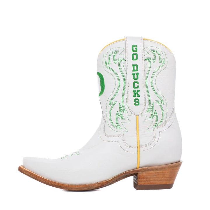 Sarah - Gameday Women's Shorty Ivory Western Boot - Oregon Ducks