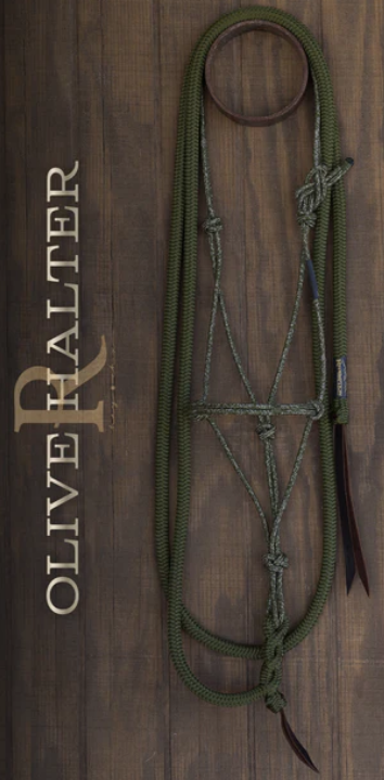 Hay Chix Timeless Halter and Lead Rope Set- Olive/Olive