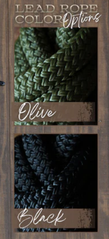 Hay Chix Timeless Halter and Lead Rope Set- Black w/ Olive or Black Lead Rope