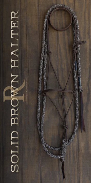 Hay Chix Timeless Halter and Lead Rope Set- Solid Brown / Redemption Bronze