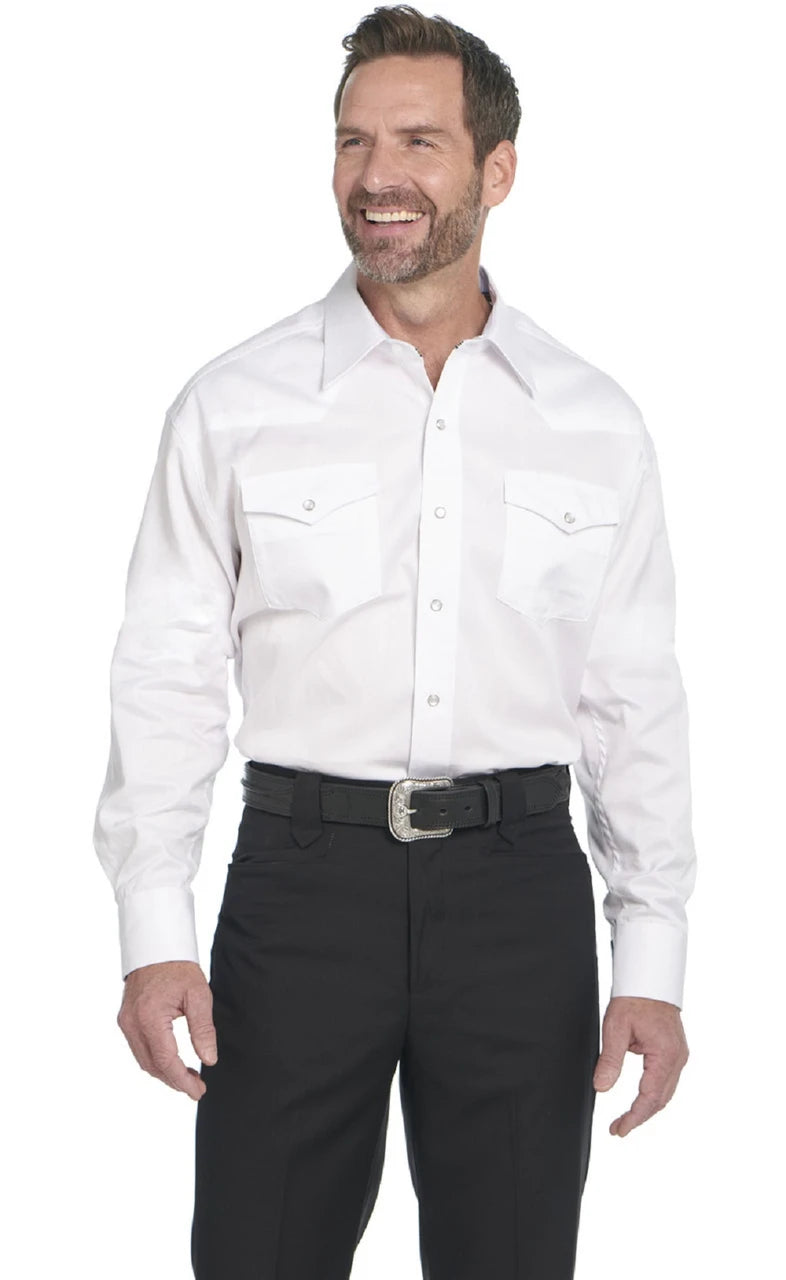 Circle S snap Dress Shirt- White