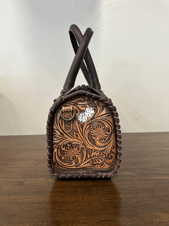 Tooled Leather Speedy Bag- Small