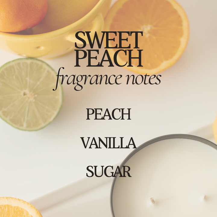 Sweet Peach 12 oz Soy Candle - Home Decor & Gifts - Summer