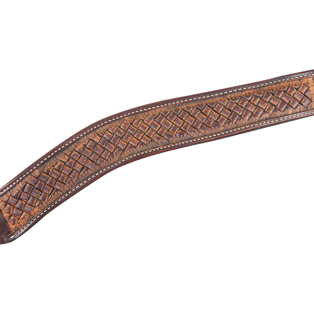 Martin Saddlery Breastcollar, 2" with Weave Tooled with Weathered Antique