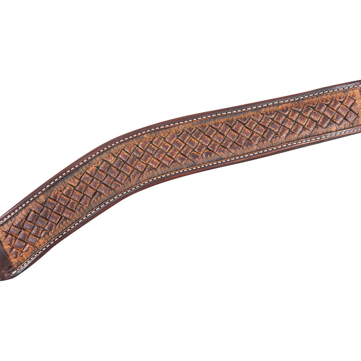 Martin Saddlery Breastcollar, 2" with Weave Tooled with Weathered Antique