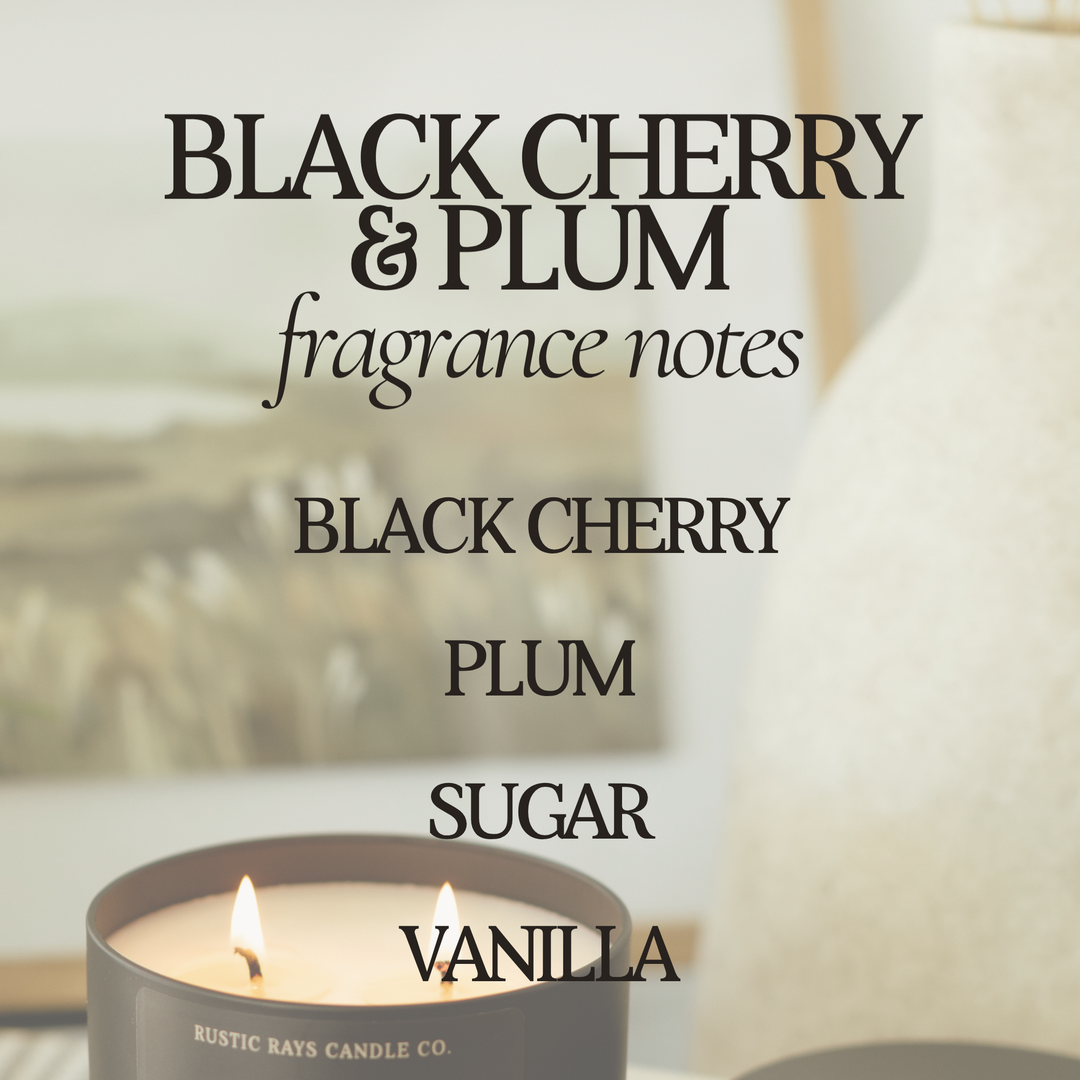 Black Cherry & Plum 12 oz Soy Candle - Home Decor & Gifts