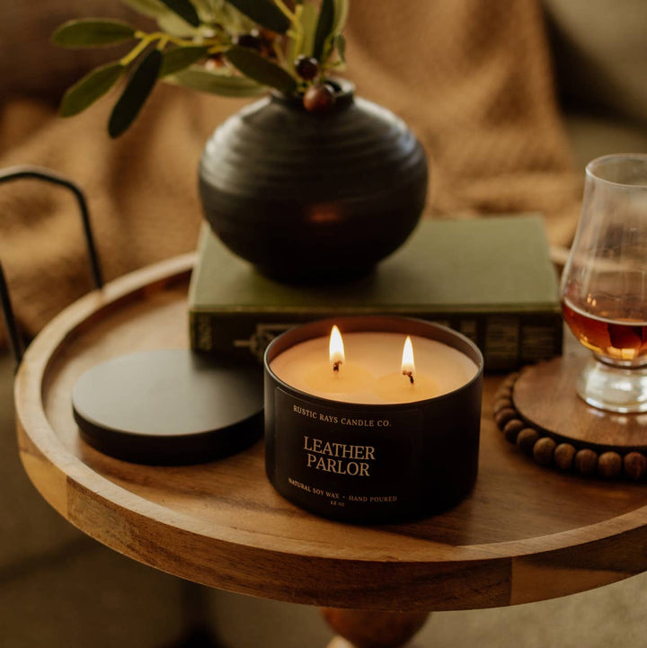 Leather Parlor 12 oz Soy Candle - Home Decor & Gifts