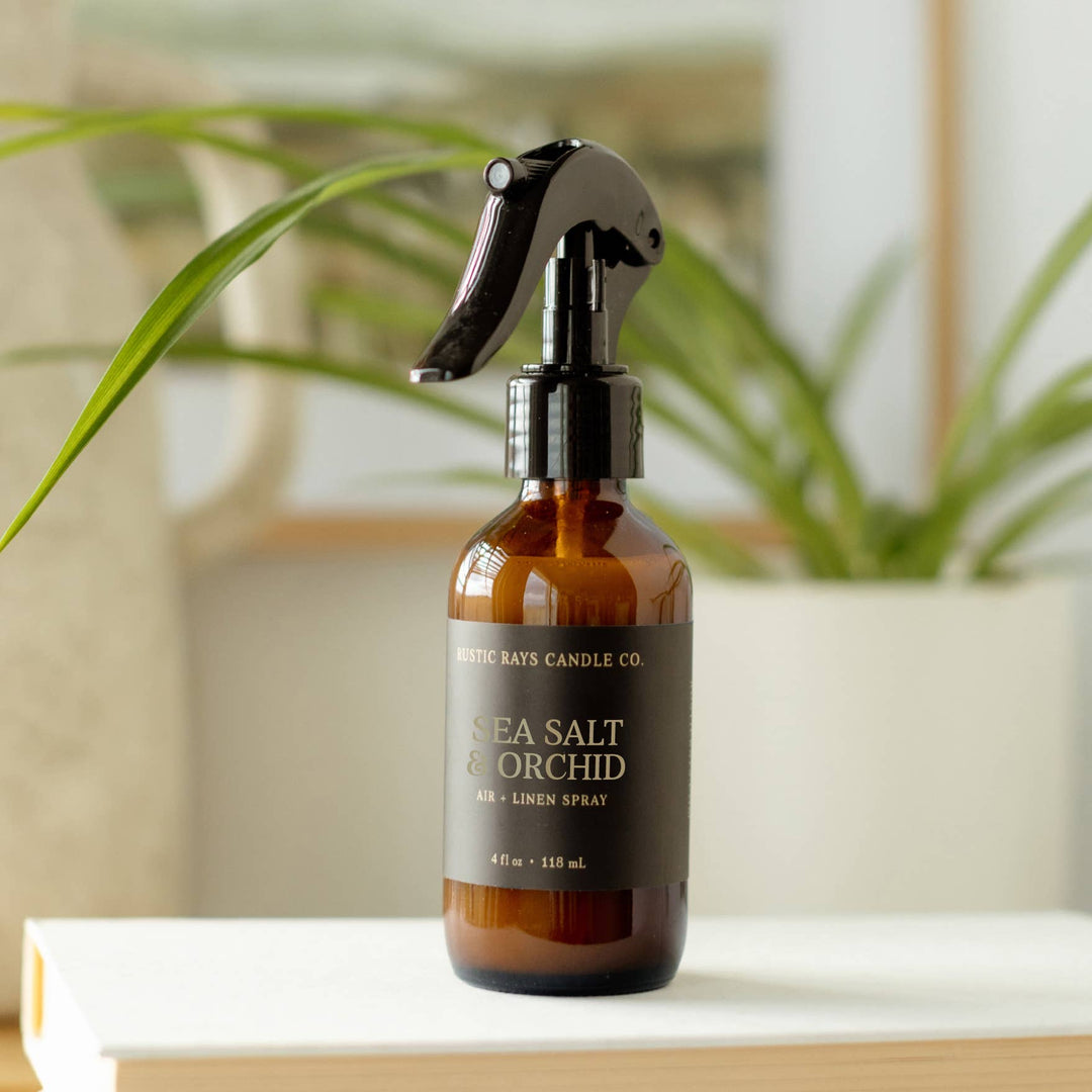 Sea Salt & Orchid Room Spray - 4 oz Amber Glass Bottle