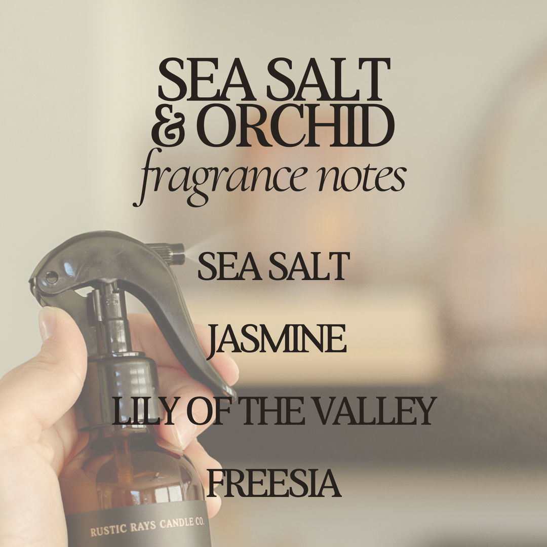 Sea Salt & Orchid Room Spray - 4 oz Amber Glass Bottle