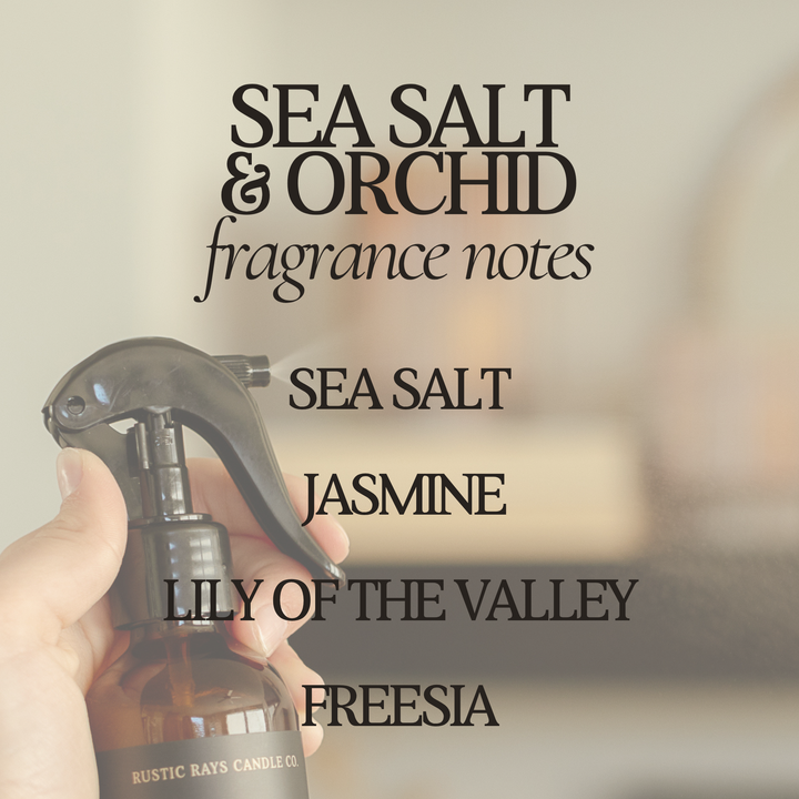 Sea Salt & Orchid Room Spray - 4 oz Amber Glass Bottle