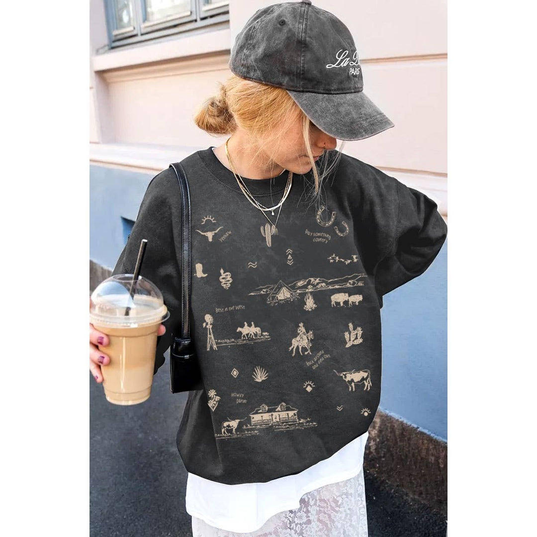 WESTERN ALLOVER MINERAL GRAPHIC SWEATSHIRTS