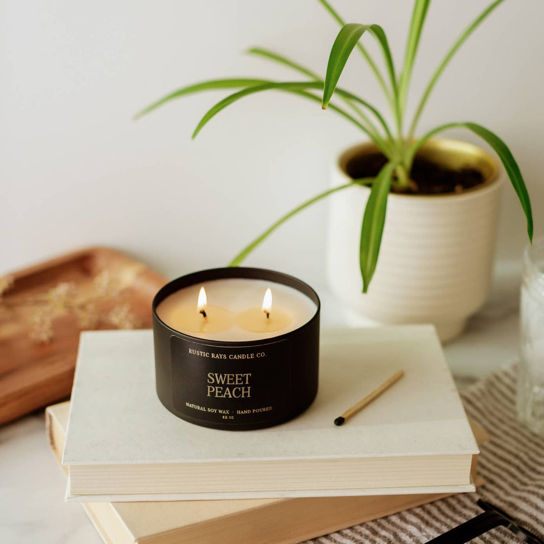 Sweet Peach 12 oz Soy Candle - Home Decor & Gifts - Summer