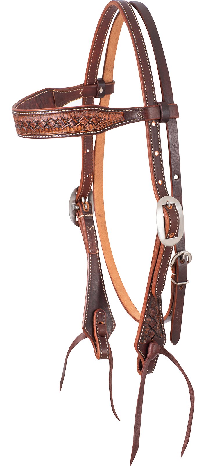 Martin Saddlery Browband Headstall Weathered Antique with Latigo Ties