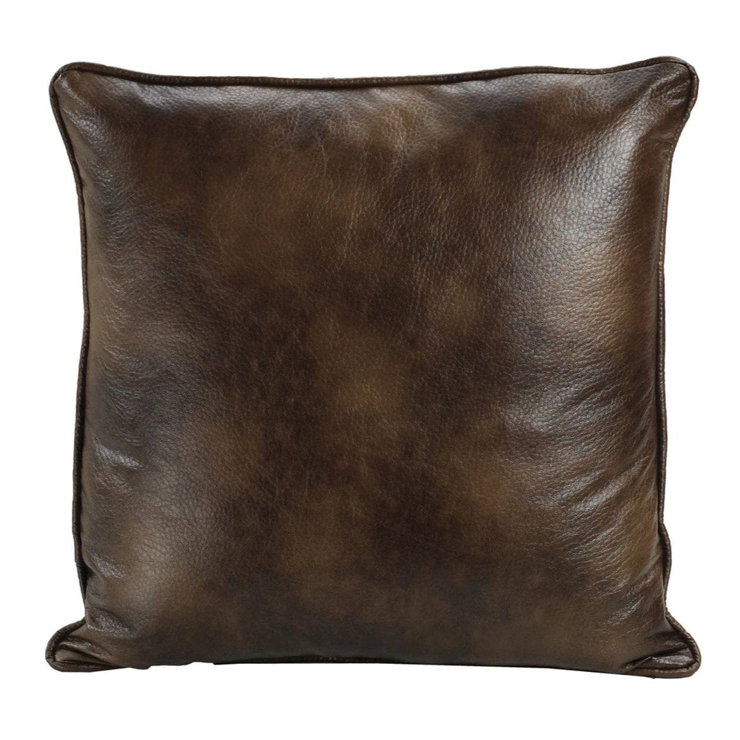 Brown Faux Leather Euro Pillow - PK1005ES