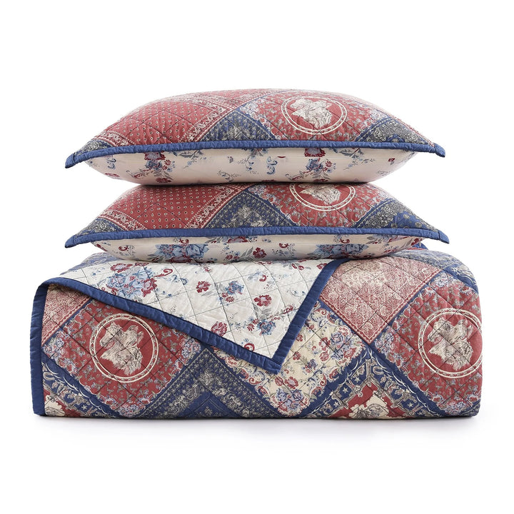 Patchwork Bandana Reversible Cotton Quilt Set