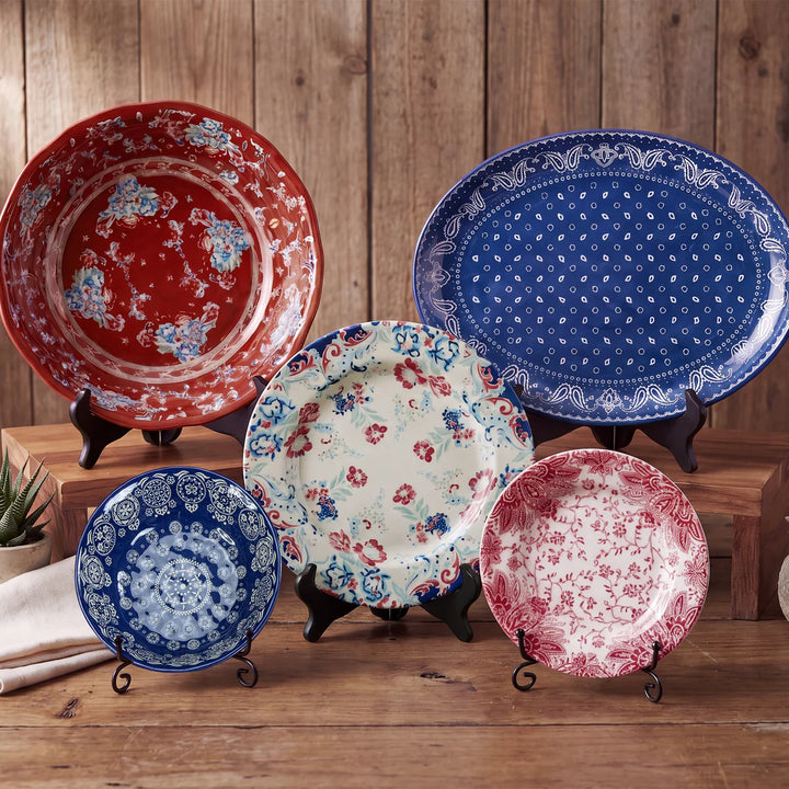 Patchwork bandana Melamine dinnerware set