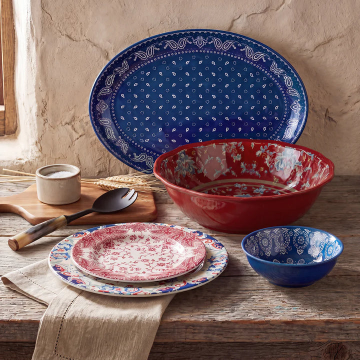 Patchwork bandana Melamine dinnerware set