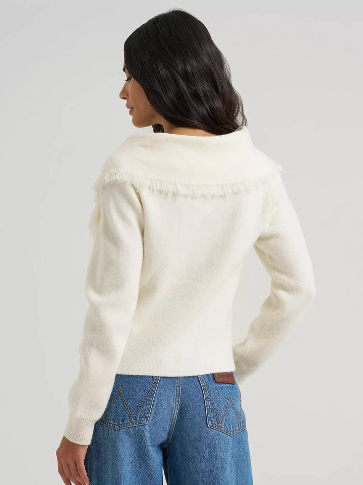Women's Heartland Fringe Collar Cardigan Sweater